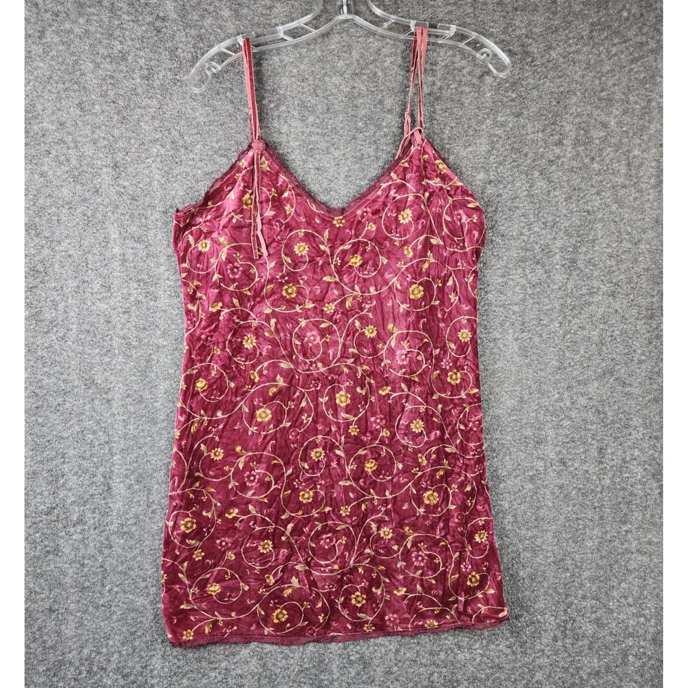 Victoria's Secret Country Slip Dress Womens Medium Floral Velvet Vintage